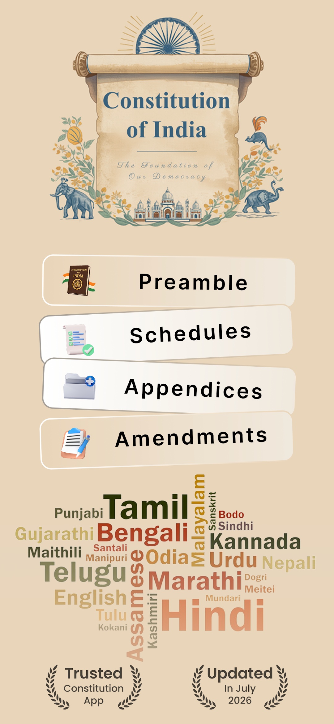 Constitution of India App Interface